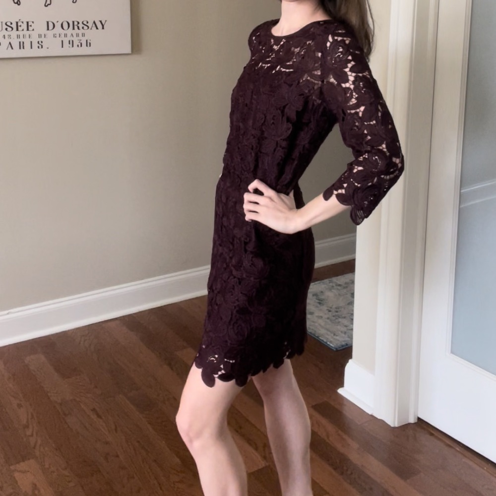 Loft maroon lace dress